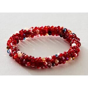 NwT Free People I want Candy Hair Tie & Bracelet red